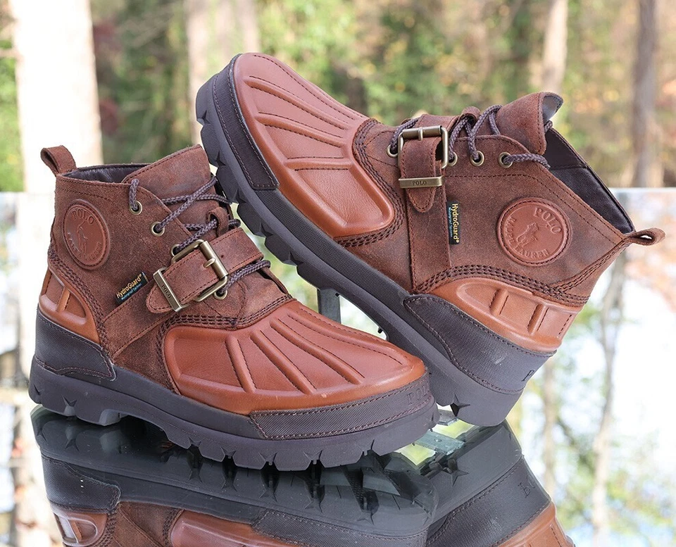 Polo Ralph Lauren Oslo Botas bajas impermeables Hydroguard Cuero Marrón Talla 13 Foto 2 de 4