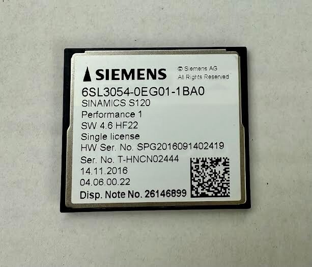 SIEMENS 6SL3054-0CG01-1AA0  SINAMICS S120 Compact Flash Card With Firmware