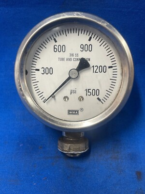 #ad #ad WIKA PRESSURE GAUGE 0 1500 PSI 316 STAINLESS TUBE amp; CONNECTION $25.00