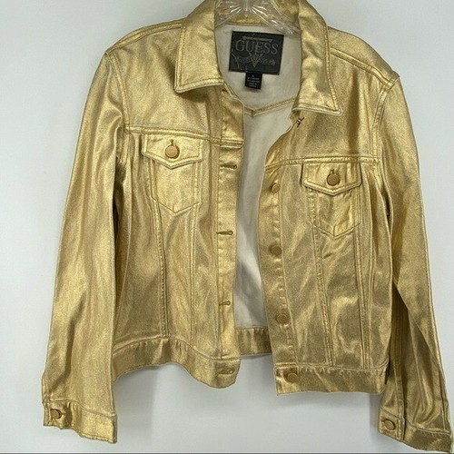 gold guess jacket