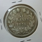 1835-BB FRANCE - 5 FRANCS - LOUIS PHILIPPE I - STRASBOURG MINT - 3/4 Oz SILVER