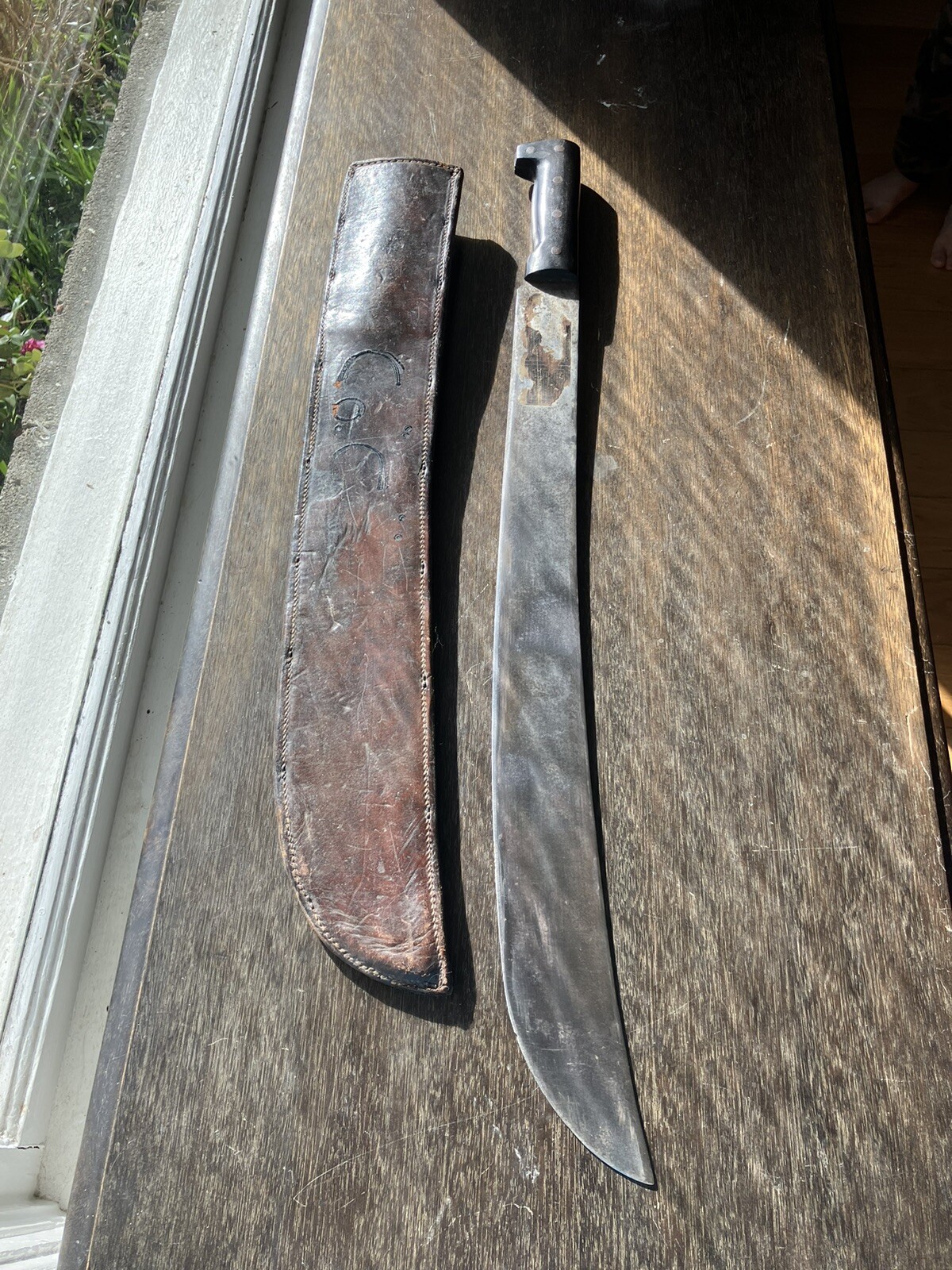 1942 Collins Legitimus WWII Machete W/1942 Milwaukee Saddlery Sheath