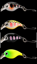 Kit 4 Esche Mini Crank Bait Pesca Trota Trout Area Spinning Micro Artificiali EU