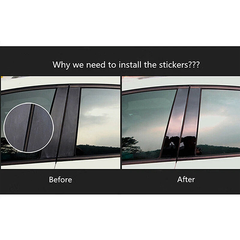 Calcomanía de moldura de ventana de puerta postes de pilar para Hyundai IX35 2010 2011 2012 2013 2014 15 Foto 2 de 4