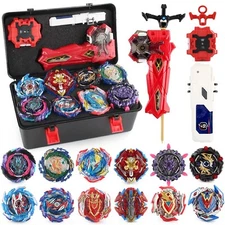 Bey Battle Top Burst Metal Fusion Attack Set, 12 Spinning Tops 3 Launchers Co...