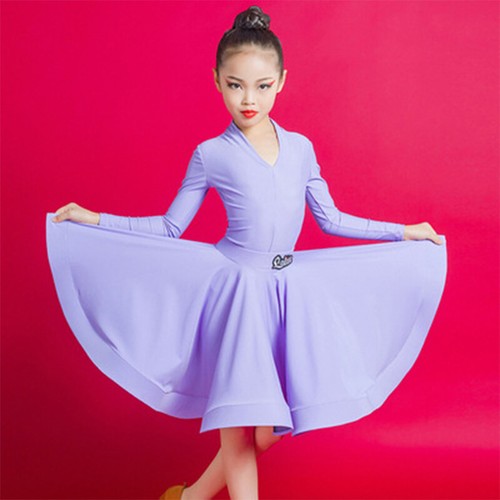 Children Latin Dance Costumes Girls Professional Competition Dancing Dress Wear - Picture 12 of 48