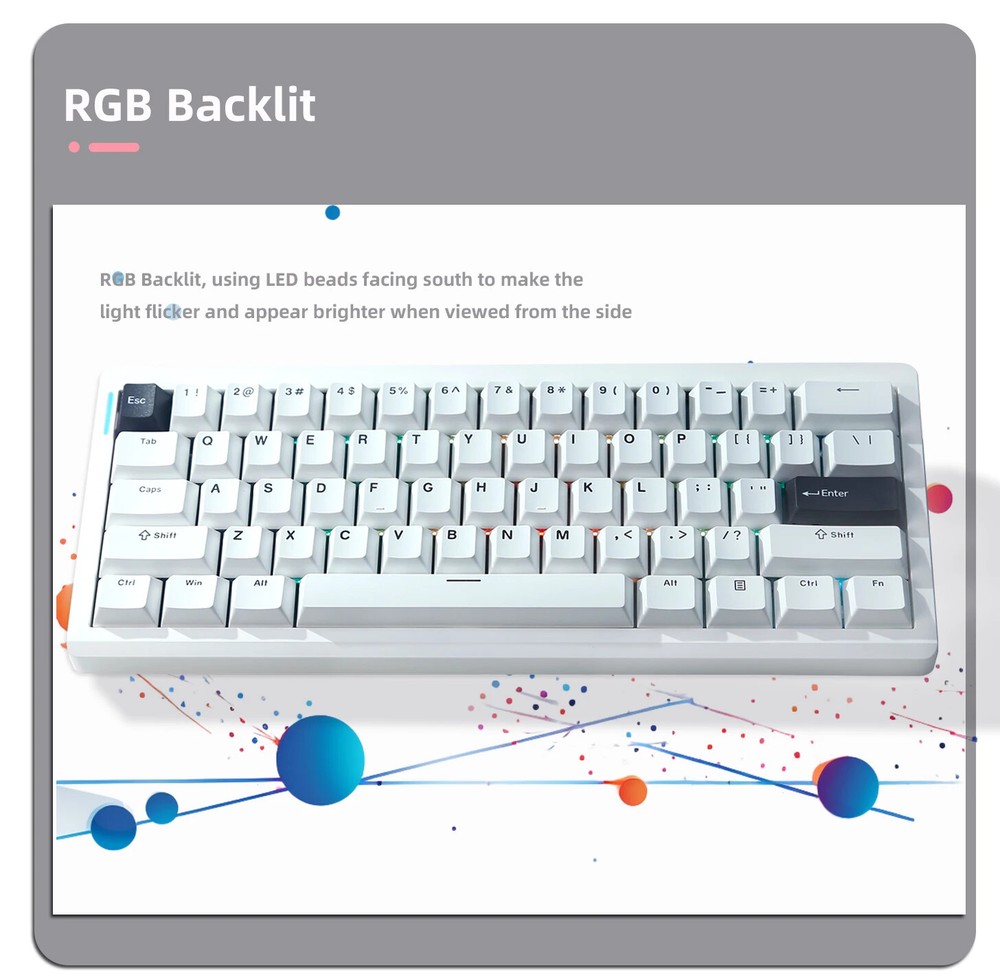 Hot Swap RGB Backlight Bluetooth Mechanical Keyboard with Gasket Structure and Wireless Connectivity