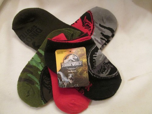 Jurassic World 5-Pack Kids Sock Size 4 - 7 1/2 Low Cut No Show - Picture 2 of 3