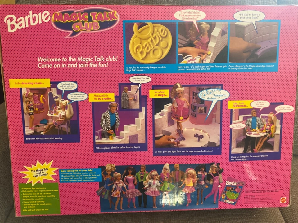 M 1992 De Colección Barbie MAGIC TALK CLUB Juego Nuevo en Caja Lateral Abierto KEN Conjunto TOMADO Foto 2 de 2