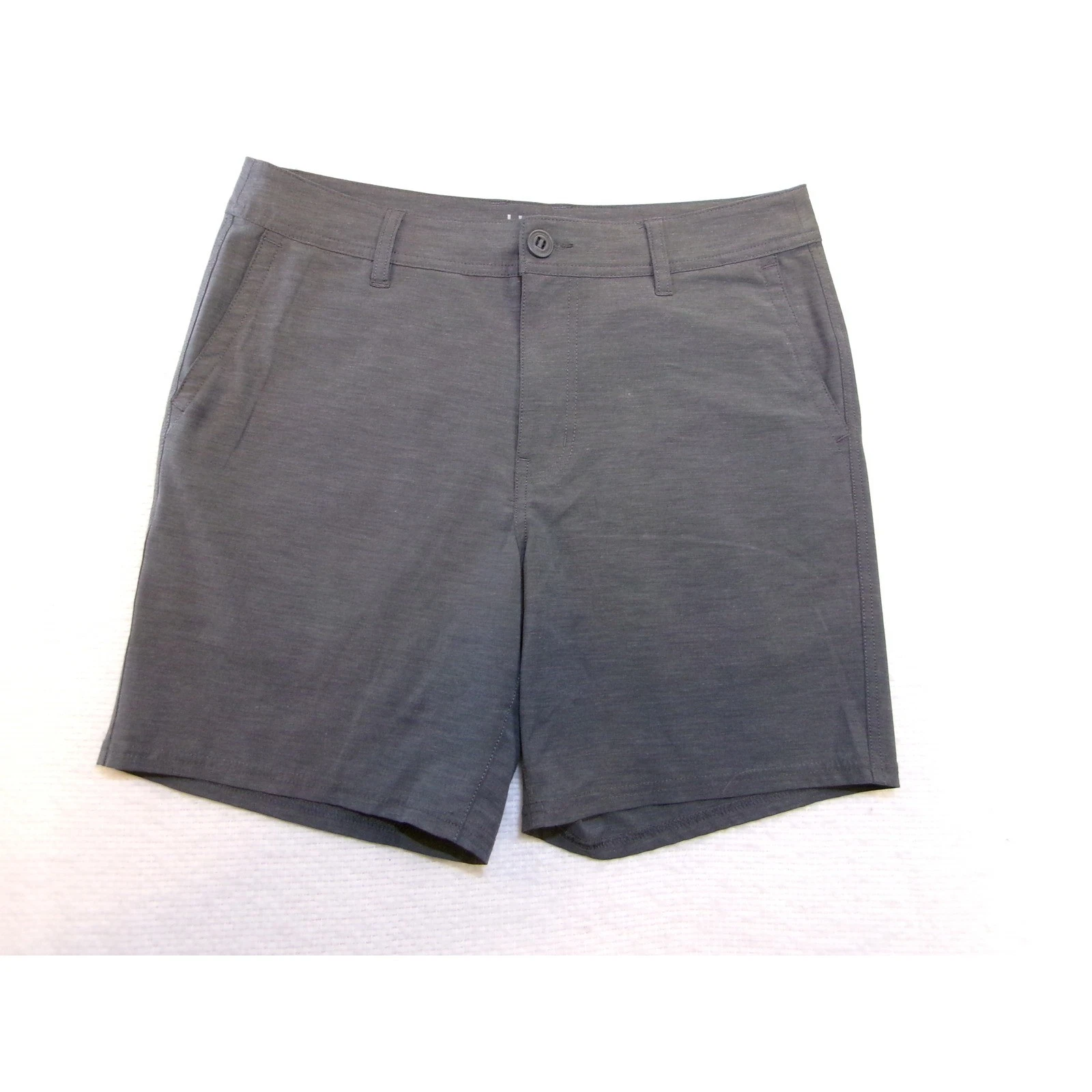 Huk Mens Pursuit Hybrid Fishing Shorts Gray Heather Stretch Size 32