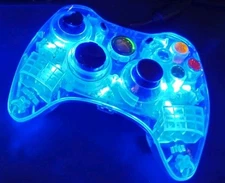Afterglow AX.1 PL-3602 Wired Controller for Xbox 360 & PC PDP Clear LED Blue 🔵