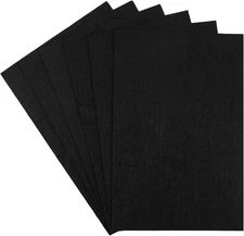 Black Felt Squares - 6PCS Felt Sheets - 8X12 A4 Stiff, 1 Color, 2Mm Thick, Ideal