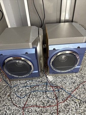 2 Vintage SHARP Speakers CP-BA300 Subwoofer Woofer Tweeter Used Work