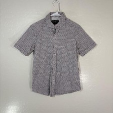 Robert Graham Shirt Mens Large White Polka Dot Short Sleeve Button Up Stretch