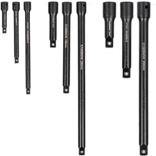 9 Pieces Extension Bar Set, 1/4", 3/8" and 1/2" Drive Socket Extension, Premium 