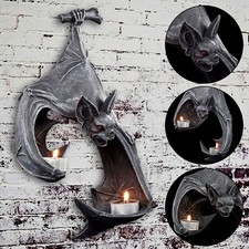 Fledermaus Wand Teelichthalter Fantasy Gothic Wanddeko Kerzenhalter Harz Dekor
