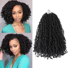 Yanky Twist Crochet Hair 10 Inch Pre Looped Synthetic 1B