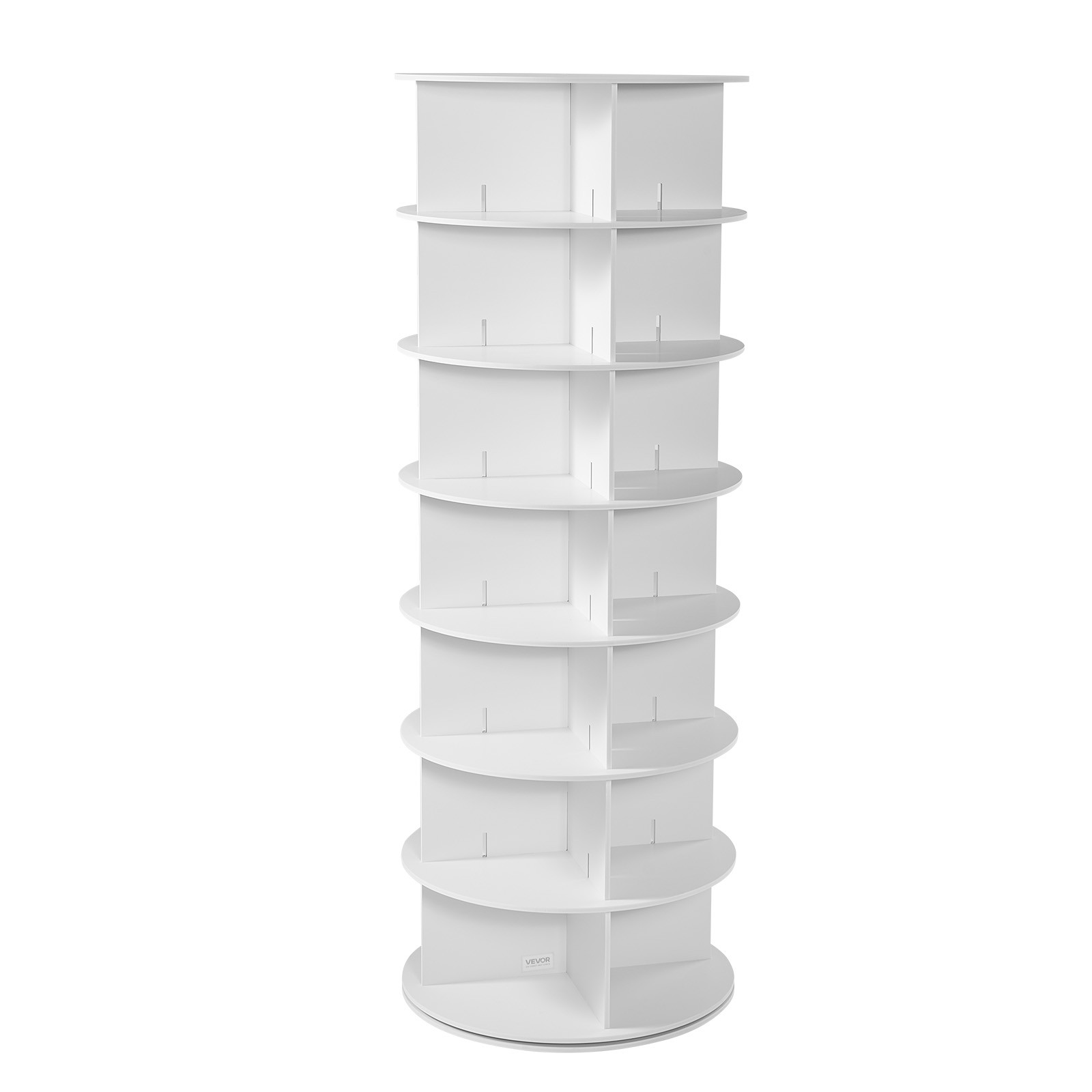 VEVOR 7 Tiers Rotating Shoe Rack Tower 360° Spinning Shoe Rack Display White