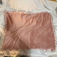 Gerber Modern Moments Baby Blanket Pink Plush Satin Trim Floral Bunny Lovey