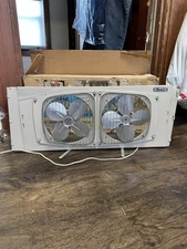 Marvin Model 282 Dual Twin Metal Window Fan Works W/box Mid Century
