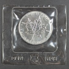 1989 Canada Maple Leaf 1oz .9999 Fine Silver in Original Sealed Plastic
