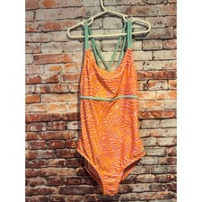 Spyder girls swimsuit one piece orange pink girls youth size medium 10