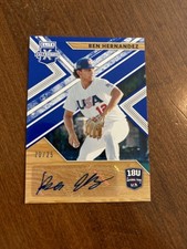 Ben Hernandez 2019 Panini Elite 18U National Team Blue Auto Royals Aquasox /25