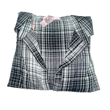 Victoria's Secret Women's Flannel Popover Long Pajama Set Gradient Plaid S - NEW