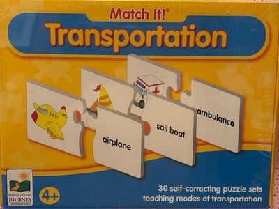 The Learning Journey Match It! TRANSPORTATION Game   30 Puzzle Card Sets NEW