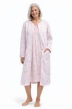 Miss Elaine Women's Nightgown Quilted Robe Set Pink Pastel Floral Sz M