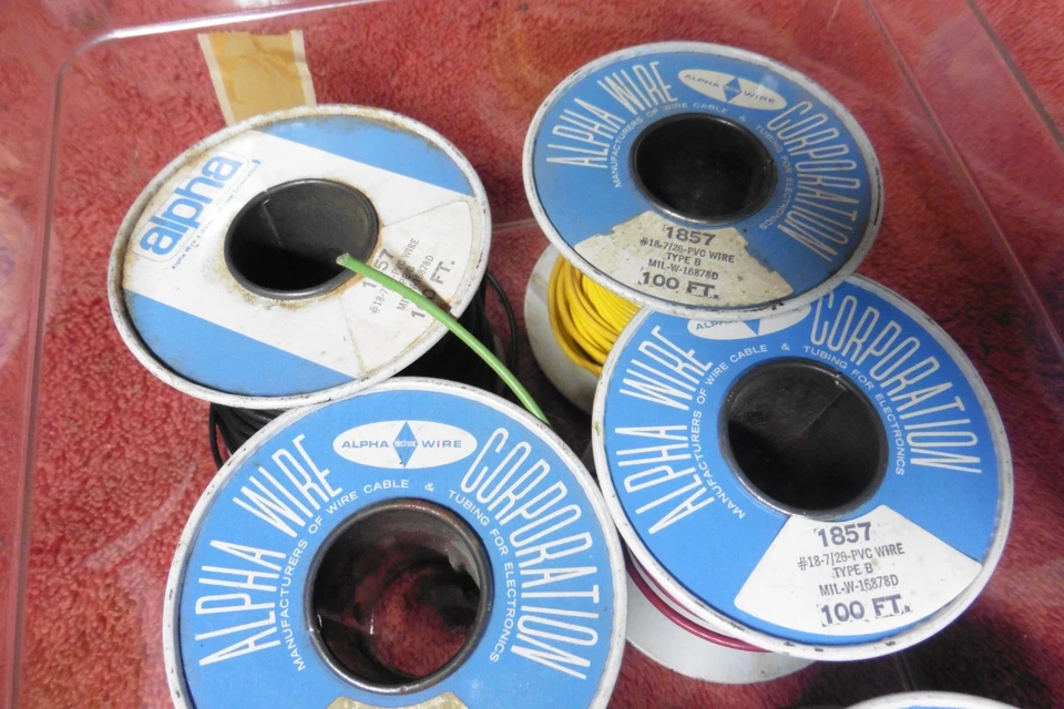 7 De Colección Alpha Wire 1857/19 #18 7/26 PVC Tipo B MIL-W-16878D Blanco Rojo Azul Verde Azul Foto 4 de 4