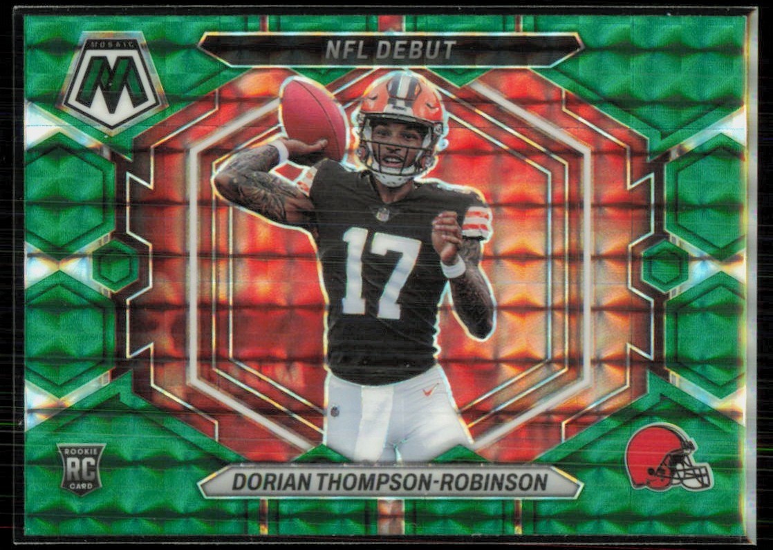 2023 Panini Mosaic Green Prizm NFL Debut Dorian Thompson-Robinson Rookie #ND-6