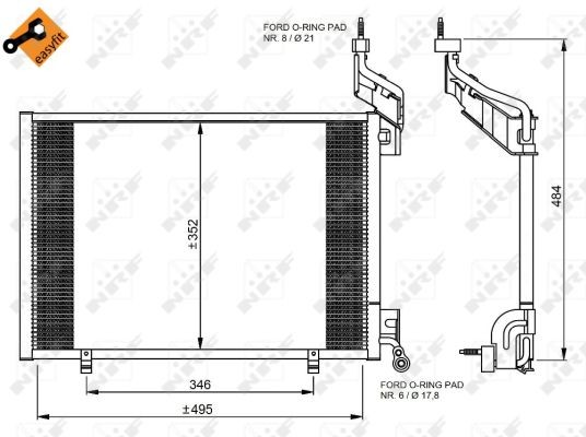 CONDENSER AIR CONDITIONING 35976 FOR FORD FIESTA/VI/Van HHJD/HHJE/HHJC 1.6L - Image 4