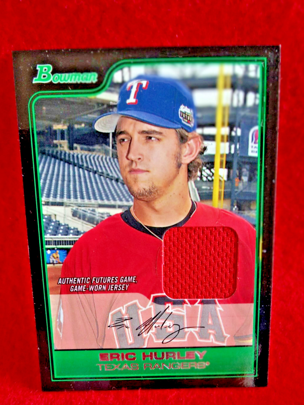 2006 Topps Baseball Card #FG-29 ERIC HURLEY rangers  Game Used JERSEY Relic card