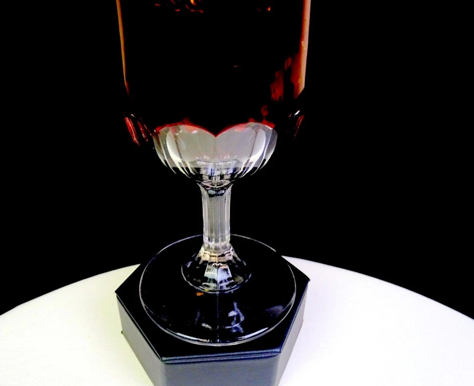 EAPG US Glass Miotin Colonial Ruby Stain Antique 6" Souvenir Goblet 1900-1915 - Image 3 of 4