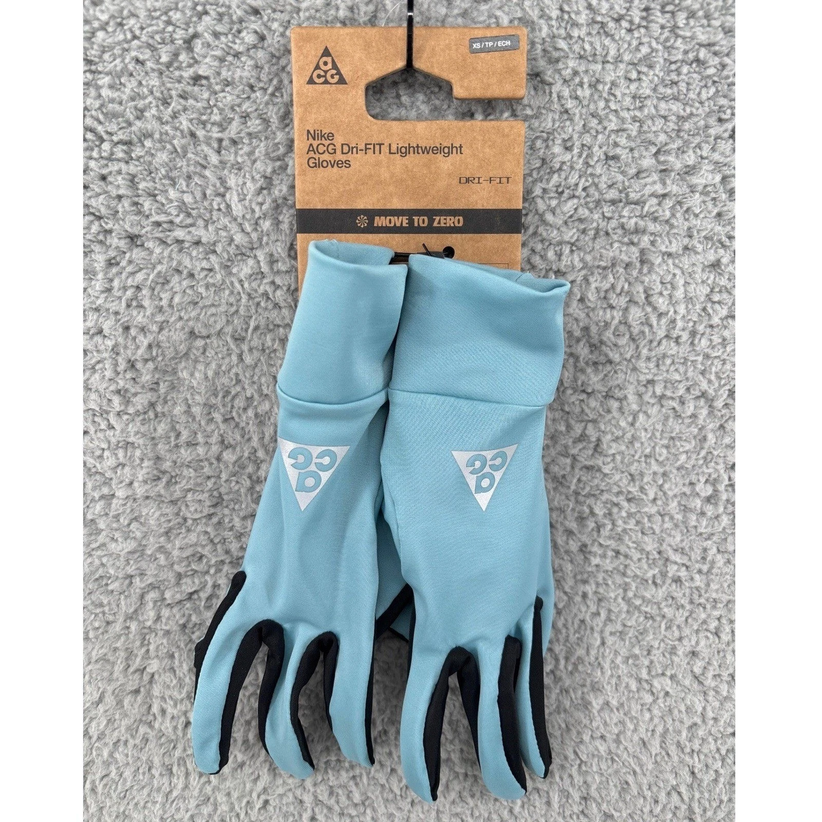 Nike ACG Dri-FIT Lightweight Blue Black Running Gloves Womens Sz XS NWT