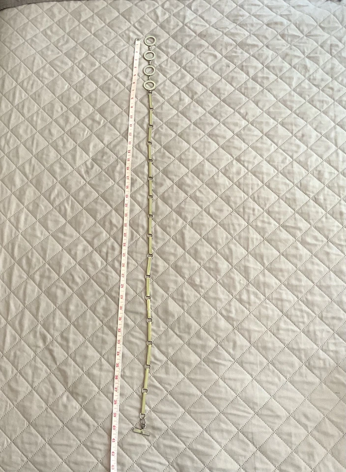 Винтажный Calvin Klein ремень бирюза серебристого тона геометрические кольца цепочка один размер - Изображение 4 из 4