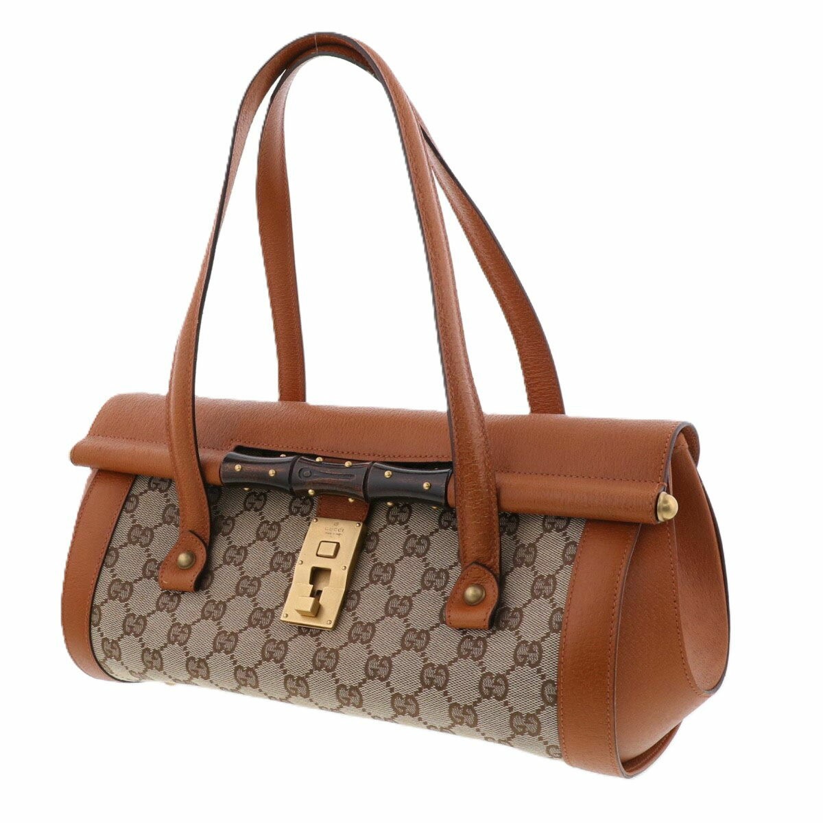 Gucci Bamboo Mini Boston Bag GG Canvas 114993  Beige Brown Leather Women's Japan thumbnail 20