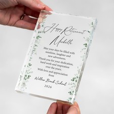 Personalised Retirement Gift Plaque, for Coworker, Colleague, Teacher or Boss