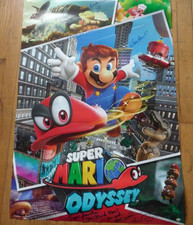 VINTAGE SIGNED SUPER MARIO, ODYSSEY, NINTENDO, ORIGINAL 2017 POSTER