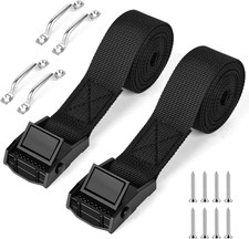2 Pack 1 Inch x 5Ft Battery Tie Down Straps w/ Cam Buckle for Cooler Battery Box