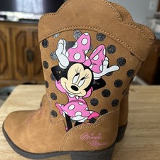 Kids Size 8 Minnie Mouse Boots Brown