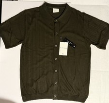 Elliot Pierce Cardigan Sweater Polo Mens Large Short Sleeve New w/ Tags