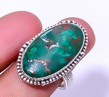 Cuprite Chrysocolla - Africa 925 Sterling Silver Handmade Ring Adjustable R11 3