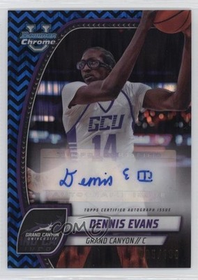 2024 Bowman U Chrome Black & Blue Stealth Refractor /100 Dennis Evans Auto 1oa6