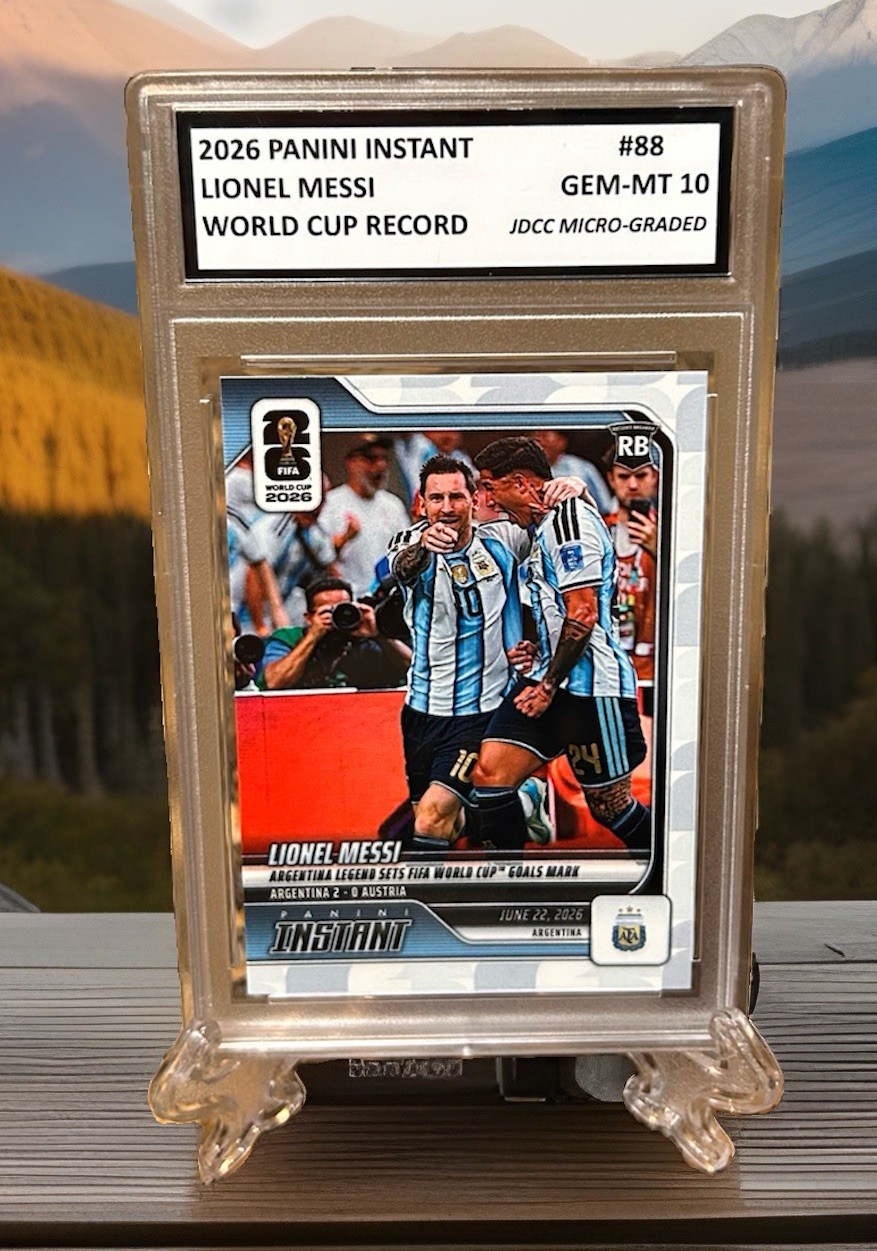 LIONEL MESSI 2026 Panini Instant GRADED GEM-MT 10 World Cup GOALS RECORD #88 view 3