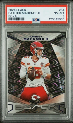 2024 Panini Black Patrick Mahomes II Royal #54 17/75 PSA 8