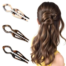 Prestige Hair Pins,French U-Shaped Hair Pin 3Pack Elegant Women Hair Accessories
