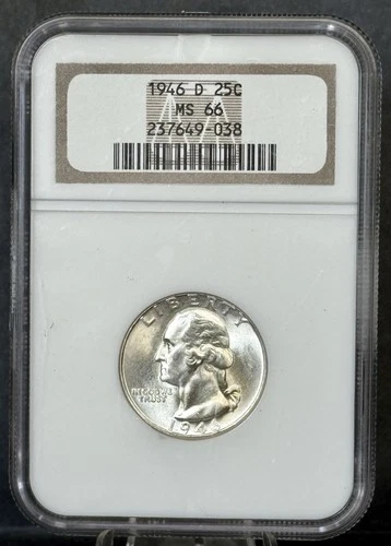 1946 D ** Washington Silver Quarter ** NGC MS66 **