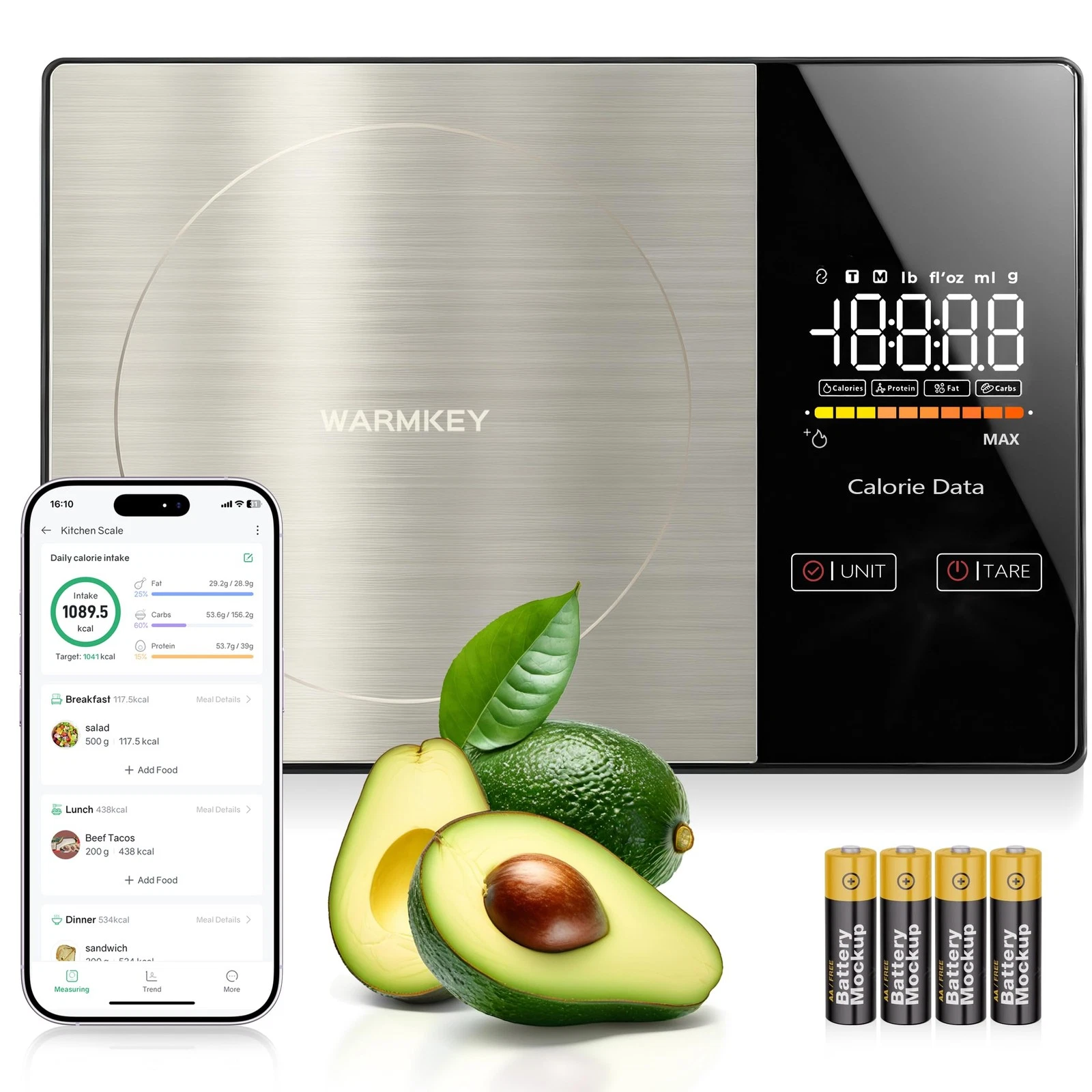 Nutrition Food Scale - Digital Kitchen Scale with Nutritional Calculator App,...